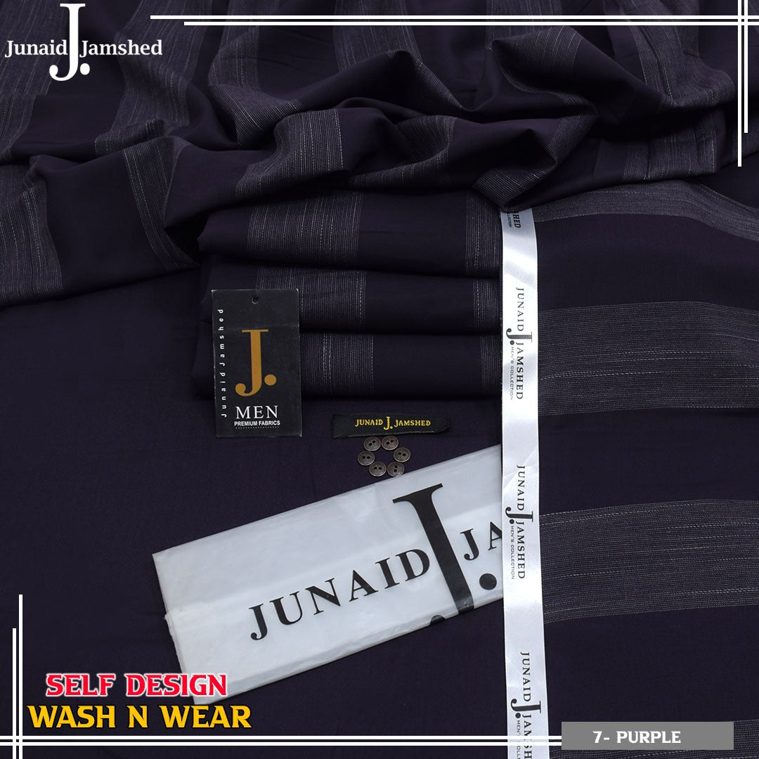 Self Design Wash & Wear Unstitched Fabric JW 110